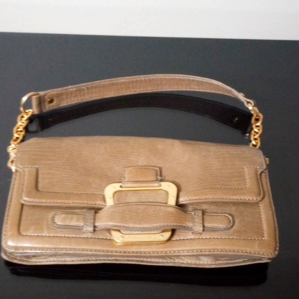 BCBG shoulder bag in Olive Green with gold accent hardware
